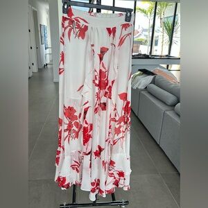 Luxe Red and White Floral Dress